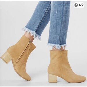 Toms Eve  Honey Nubock Tan Heeled Boots